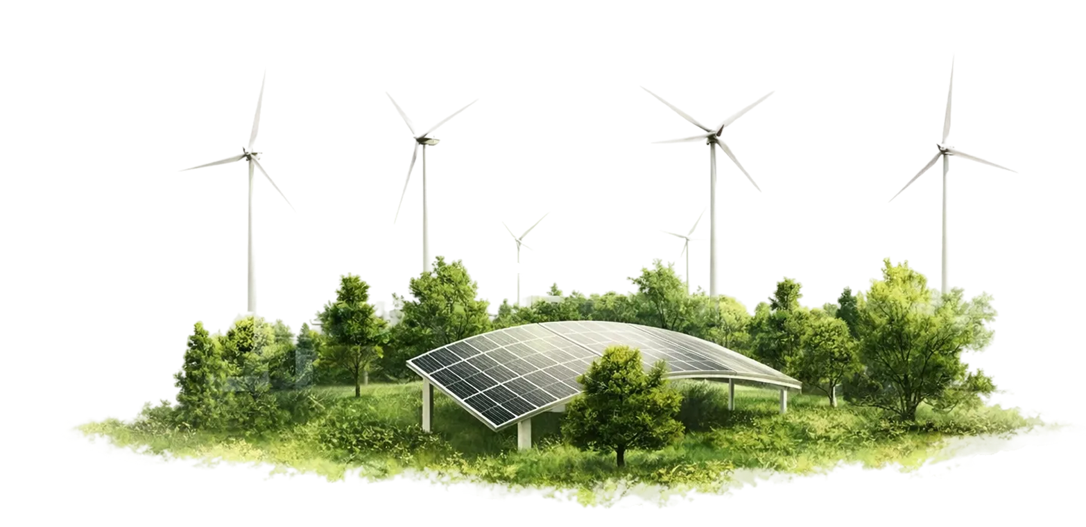 Siret renewable energy landing illustration